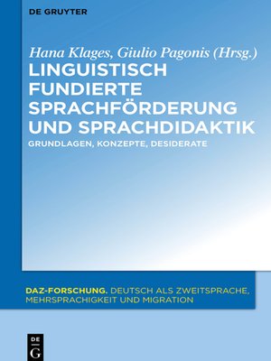 cover image of Linguistisch fundierte Sprachförderung und Sprachdidaktik